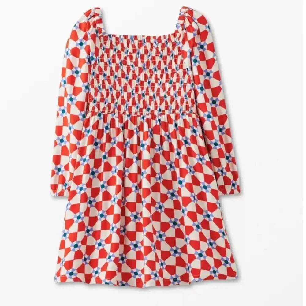 Hanna Andersson 2T Checkerboard Square Neck Woven Dress